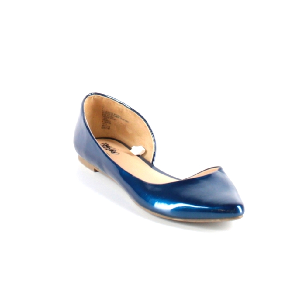 Metallic Blue Women's Pointed Toe D'Orsay Flat